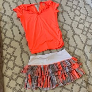 Lucky in love tennis outfit top and bottom size L